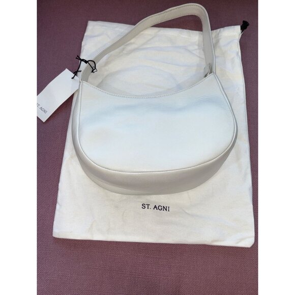 St. Agni Petit Shoulder Bag in Tofu New Womens Leather Mini Purse - Picture 5 of 8
